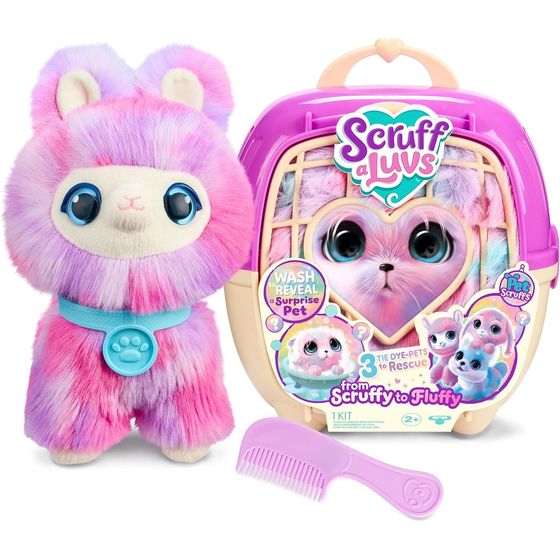 ScruffaLuvs Tie-Dye Pet Scruffs plush with carrier